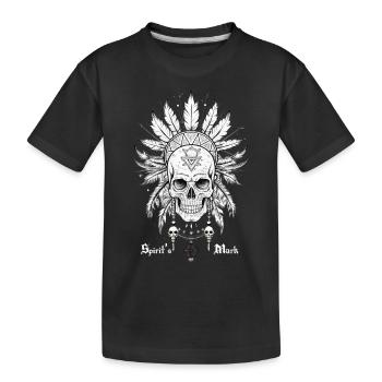 CRÂNE ET PLUMES, MARQUE DE L’ - T-shirt bio Premium Enfant - noir - Devant