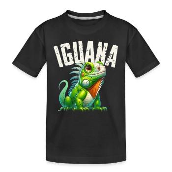 Leguan - Kinder Premium Bio T-Shirt - Schwarz - Vorne
