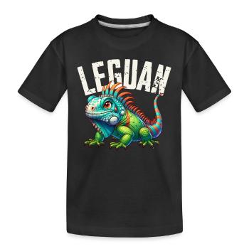 Leguan - Kinder Premium Bio T-Shirt - Schwarz - Vorne
