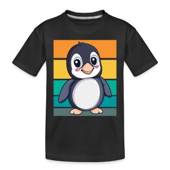 Pingouin rétro - T-shirt bio Premium Enfant - noir - Devant
