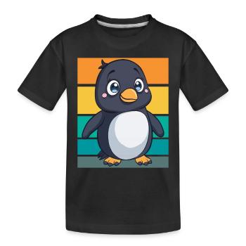 Pingouin rétro - T-shirt bio Premium Enfant - noir - Devant