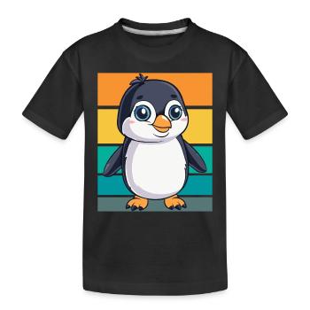 Pingouin rétro - T-shirt bio Premium Enfant - noir - Devant