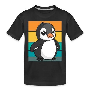 Pingouin rétro - T-shirt bio Premium Enfant - noir - Devant