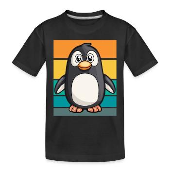 Pingouin rétro - T-shirt bio Premium Enfant - noir - Devant
