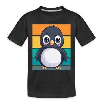 Pingouin rétro - T-shirt bio Premium Enfant - noir - Devant