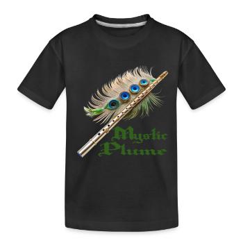 FLÖTENFEDER, MYSTISCHE FEDER - Kinder Premium Bio T-Shirt - Schwarz - Vorne