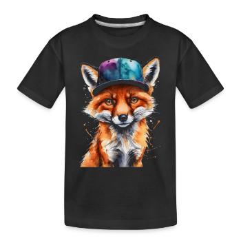 Casquette Fox Snapback Cool Animal Design Print - T-shirt bio Premium Enfant - noir - Devant
