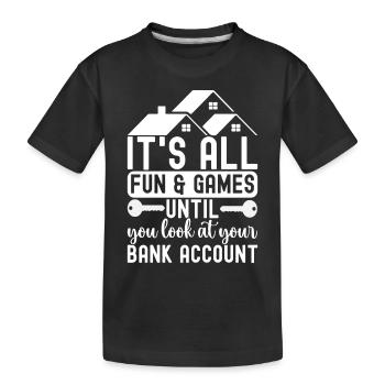 Pendaison de crémaillère des propriétaires - T-shirt bio Premium Enfant - noir - Devant