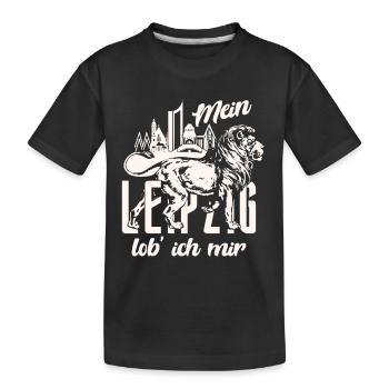 Mein Leipzig Lob' ich Mir Dunkel - Kinder Premium Bio T-Shirt - Schwarz - Vorne