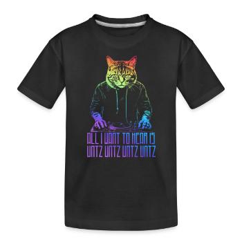 Disco Cat Hardcore Rave Music Raver, EDM DJ - T-shirt bio Premium Enfant - noir - Devant