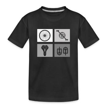 Fahrrad Zubehör Fahrrad - Kinder Premium Bio T-Shirt - Schwarz - Vorne
