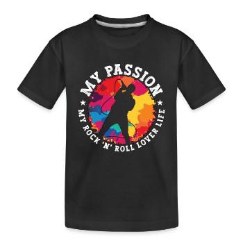 Rock N Roll Ma passion Mon Rock 'N' Roll Musique des années 80 - T-shirt bio Premium Enfant - noir - Devant
