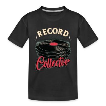 Disques vinyles collector disc jockey musique rétro - T-shirt bio Premium Enfant - noir - Devant