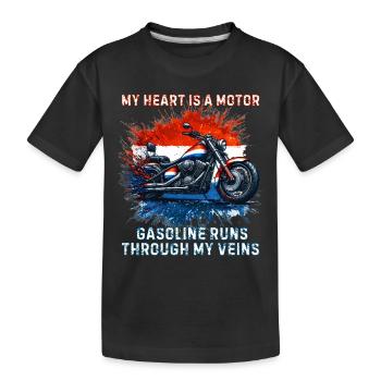 Couleurs néerlandaises pour les fans de moto - - T-shirt bio Premium Enfant - noir - Devant