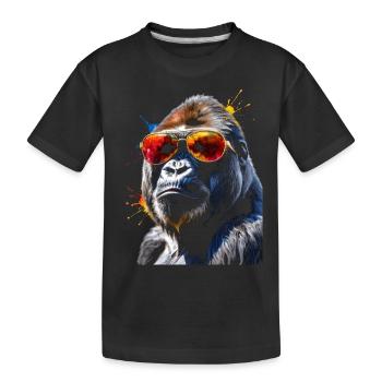 Lunettes de soleil Gorilla Monkey Colorful Animal Design Print - T-shirt bio Premium Enfant - noir - Devant
