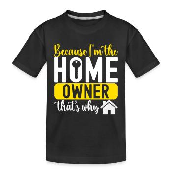Pendaison de crémaillère des propriétaires - T-shirt bio Premium Enfant - noir - Devant
