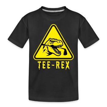 Tee-Rex! and golfer! - Kids' Premium Organic T-Shirt - black - Front