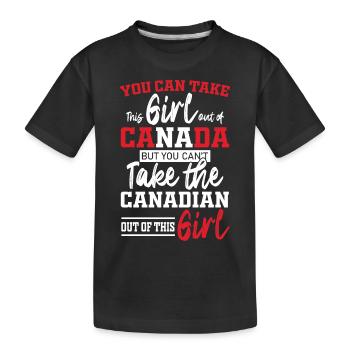 Canadian Girl Maple Leaf Canada - Kinder Premium Bio T-Shirt - Schwarz - Vorne
