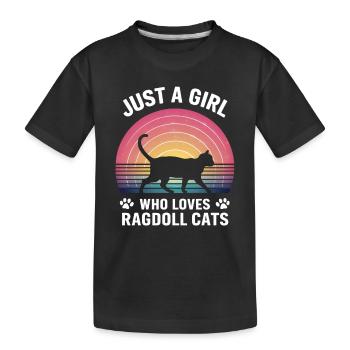 Katze Ragdoll Geschenk - Kinder Premium Bio T-Shirt - Schwarz - Vorne