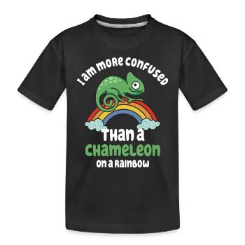 Ich Bin Verwirrter Als Ein Chamäleon - Kinder Premium Bio T-Shirt - Schwarz - Vorne