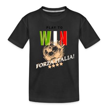 Play To Win forza italia football jersey em wm cup - Kids' Premium Organic T-Shirt - black - Front