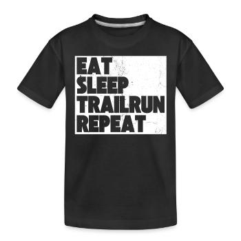 Trail Running Trail Run Traillauf Laufsport - Kinder Premium Bio T-Shirt - Schwarz - Vorne