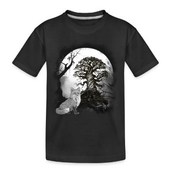 Halloween Wald Fuchs Füchse Märchen Märchenfigur - Kinder Premium Bio T-Shirt - Schwarz - Vorne