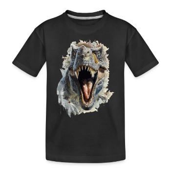 T-Rex Tyrannosaurus Rex Dino Dinosaurier - Kinder Premium Bio T-Shirt - Schwarz - Vorne