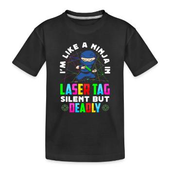 Laser Tag Ninja Ensemble Lasertag silencieux mais mortel - T-shirt bio Premium Enfant - noir - Devant