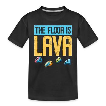 Der Boden ist Lava Bouldern - Kinder Premium Bio T-Shirt - Schwarz - Vorne