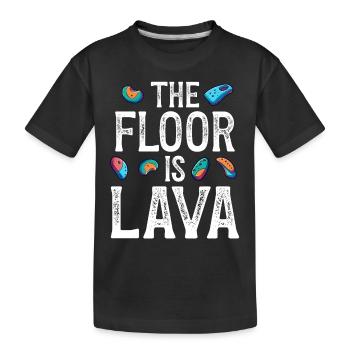 Der Boden ist Lava Bouldern - Kinder Premium Bio T-Shirt - Schwarz - Vorne