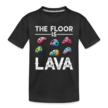 Der Boden ist Lava Bouldern - Kinder Premium Bio T-Shirt - Schwarz - Vorne