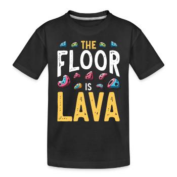 Der Boden ist Lava Bouldern - Kinder Premium Bio T-Shirt - Schwarz - Vorne