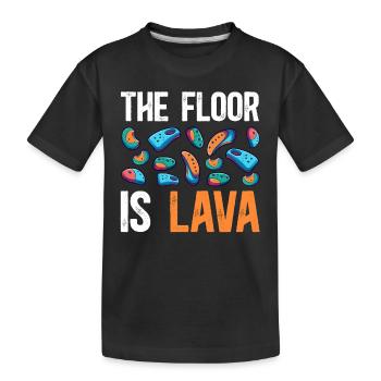 Der Boden ist Lava Bouldern - Kinder Premium Bio T-Shirt - Schwarz - Vorne