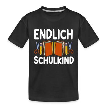 School 1. Grade - Kinder Premium Bio T-Shirt - Schwarz - Vorne