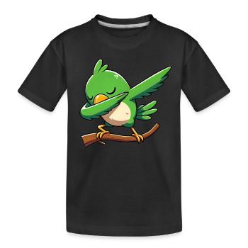Polka dot parrot. Funny - Kids' Premium Organic T-Shirt - black - Front