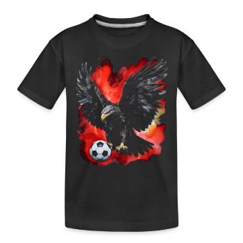 Eagle Football Coloré Albanie Animal Design Print - T-shirt bio Premium Enfant - noir - Devant