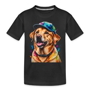Labrador Retriever Snapback Cap Dog Design Print - T-shirt bio Premium Enfant - noir - Devant