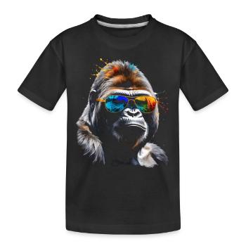 Lunettes de soleil Gorilla Monkey Colorful Animal Design Print - T-shirt bio Premium Enfant - noir - Devant