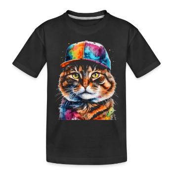 Casquette Snapback Coloré Imprimé Motif D’animal Drôle - T-shirt bio Premium Enfant - noir - Devant