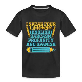 Professeur de langues étrangères École Professeurs de langues - T-shirt bio Premium Enfant - noir - Devant