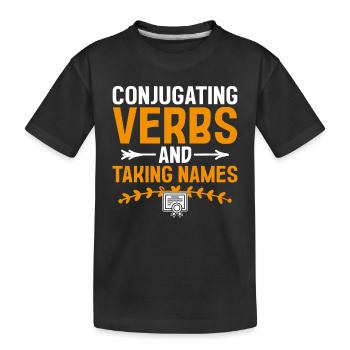 Professeur de langues étrangères École Professeurs de langues - T-shirt bio Premium Enfant - noir - Devant