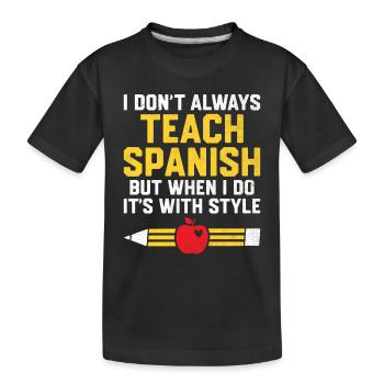Professeur de langues étrangères École Professeurs de langues - T-shirt bio Premium Enfant - noir - Devant