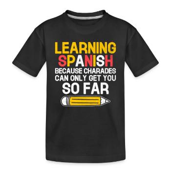 Fremdsprachenlehrer Schule Sprachlehrer - Kinder Premium Bio T-Shirt - Schwarz - Vorne