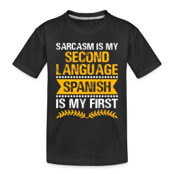 Professeur de langues étrangères École Professeurs de langues - T-shirt bio Premium Enfant - noir - Devant