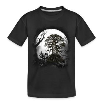 Halloween Krähe Rabe Wald Waldbewohner okkult - Kinder Premium Bio T-Shirt - Schwarz - Vorne