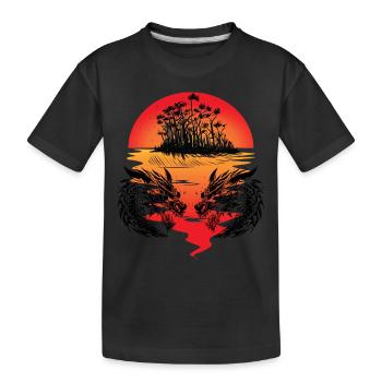 Dragon Mer du Sud Île Fantaisie Coucher de soleil Mer - T-shirt bio Premium Enfant - noir - Devant