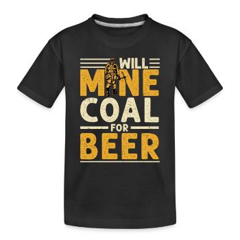 Un mineur de charbon a volé mon cœur Femme minière Fille - T-shirt bio Premium Enfant - noir - Devant