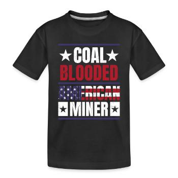 Le mineur américain au sang de charbon Patriotic Mining - T-shirt bio Premium Enfant - noir - Devant