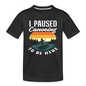 Canoë en pause Amateur de canoë rétro - T-shirt bio Premium Enfant - noir - Devant